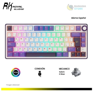 TECLADO MECANICO ROYAL KLUDGE RK R75 CABLEADO BLACKBERRY MOUSSE - K SILVER SWITCH