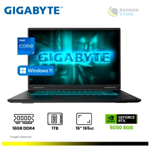 LAPTOP GIGABYTE CTHI3US894SH GAMINGINTEL CORE I7-13620H 16GB DDR4 1TB SSD ,16 WUXGA (1920X1200) IPS 165HZ ,NVIDIA GEFORCE RTX 5050 8GB, WIN 11 COLOR B