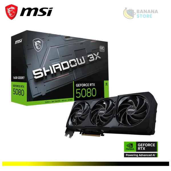 TARJETA DE VIDEO NVIDIA GEFORCE RTX 5080 MSI SHADOW 3X OC EDITION 16GB GDDR7