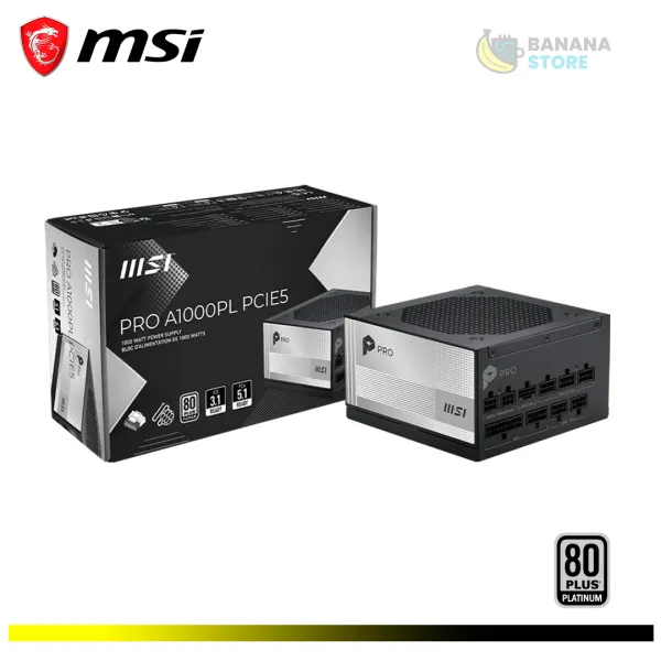 FUENTE DE PODER MSI PRO A1000PL 1000W 80+ PLATINUM MODULAR PCIE5