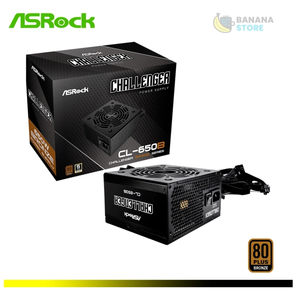 FUENTE DE PODER 650W ASROCK CL-650B CHALLENGER 80 PLUS BRONZE SERIES