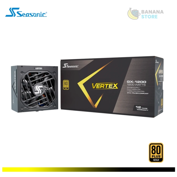 FUENTE DE PODER 1200W SEASONIC GX-1200W VERTEX CYBENETICS 80 PLUS GOLD ATX 3.1 PCLE 5.0 MODULAR BLACK