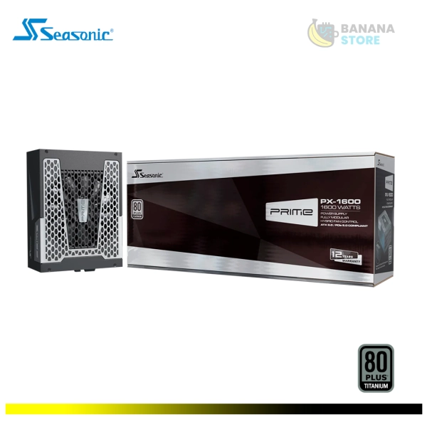 FUENTE DE PODER 1600W SEASONIC PX-1600 BLACK CYBENETICS TITANIUM FULL MODULAR ATX 3.1 PCLE 5.1