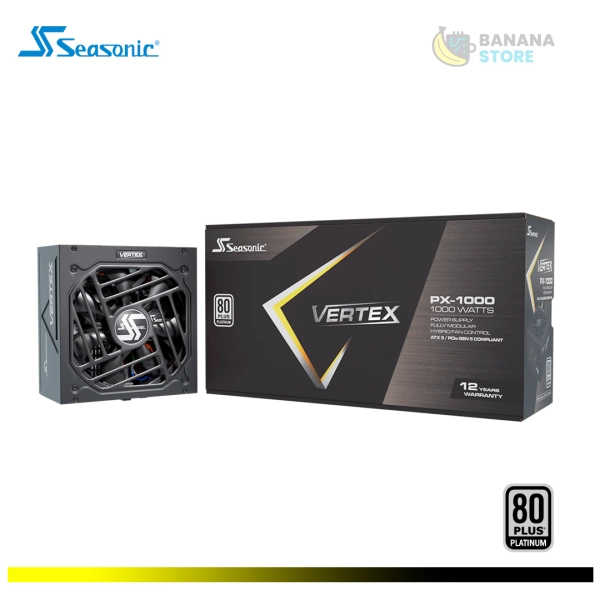FUENTE DE PODER 1000W SEASONIC PX-1000W VERTEX CYBENETICS PLATINIUM 80 PLUS PLATINIUM MODULAR