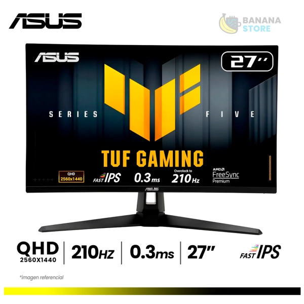 MONITOR ASUS TUF GAMING VG27AQ5A 27" QHD 2560X1440 210HZ 0.3MS FAST IPS PLANO
