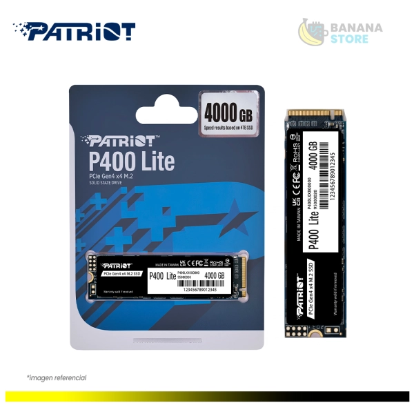 ALMACENAMIENTO PATRIOT P400 LITE 4TB PCIE GEN 4X4 M.2 2280 SSD