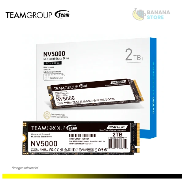 UNIDAD ESTADO SOLIDO TEAM GROUP 2TB 2000GB M.2 NV500 5000 MB/S PCI 4.0