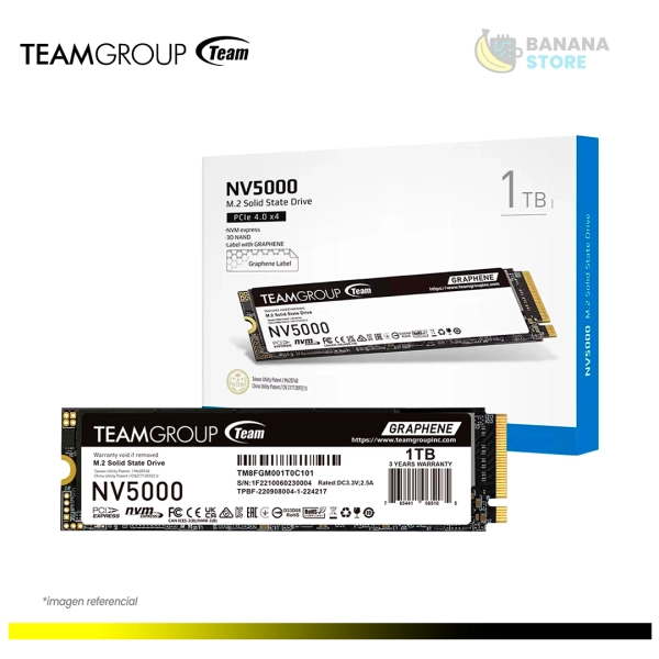 UNIDAD ESTADO SOLIDO TEAM GROUP 1TB 1000GB M.2 NV500 4500 MB/S PCI 4.0