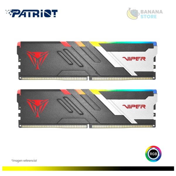 MEMORIA RAM PATRIOT 32GB 2X16 DDR5 6000 MHZ CL36 RGB VIPER VENOM INTEL/AMD