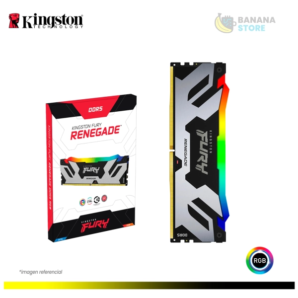 MEMORIA RAM KINGSTON FURY RENEGADE RGB BLACK DDR5 16GB 7200 MT/S CL38