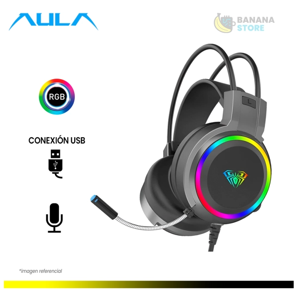 AURICULAR AULA S608 BLACK 7.1 CABLEADO RGB