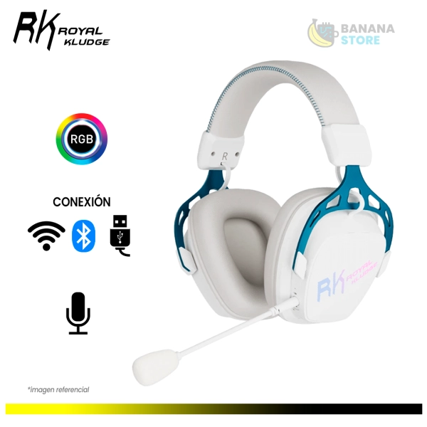 AURICULAR ROYAL KLUDGE RK HG103 INALAMBRICO TRIMODO CYBORG WHITE