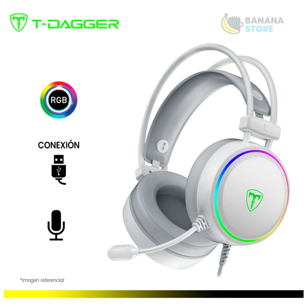 AURICULARES T-DAGGER SONA T-RGH304W WHITE RGB 7.1