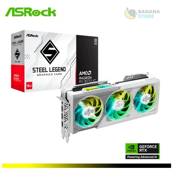 TARJETA DE VIDEO RX 9070XT ASROCK STEEL LEGEND 16GB OC WHITE EDITION GDDR6
