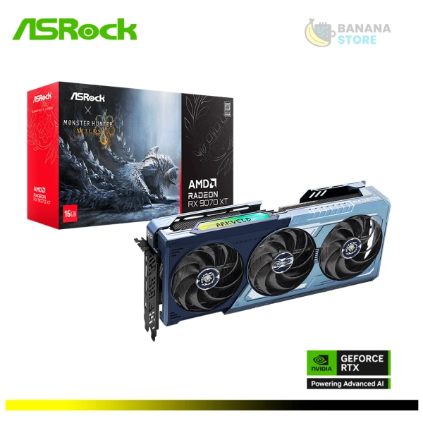 TARJETA DE VIDEO AMD RADEON RX 9070XT 16GB ASROCK EDITION MONSTER HUNTER WILDS