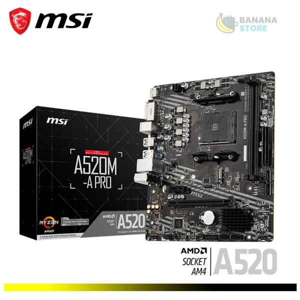 PLACA MADRE A520M MSI A PRO M-ATX AM4