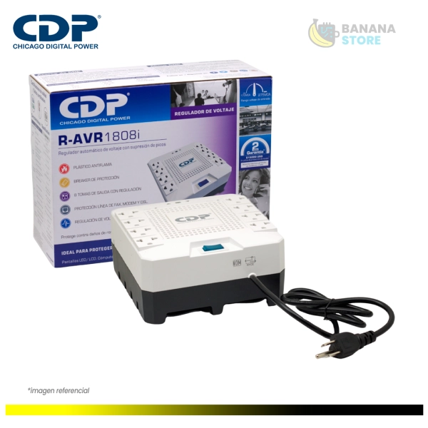 ESTABILIZADOR CDP R-AVR1808I 1800VA/1000W 8 TOMAS (R-AVR1808I)