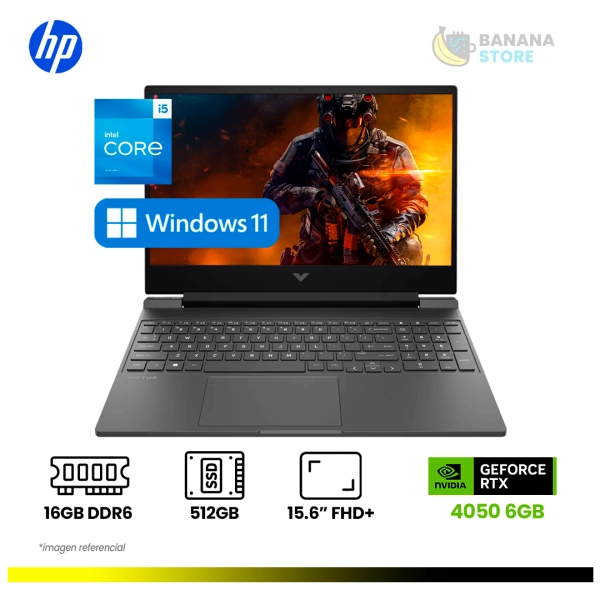 LAPTOP HP VICTUS 15-FA2082 GAMING CORE I5-13420H 512GB SSD 16GB 15.6" FHD 144HZ WIN11 NVIDIA® RTX 40506GB MICA SILVER BACKLIT KB