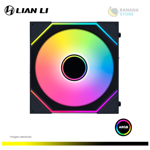 VENTILADOR LIAN LI UNIFAN SL-INF WIRELESS 120 ARGB REVERSE BLADE FAN BLACK L-WIRELESS SYNC