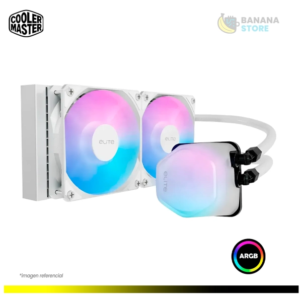REFRIGERACION LIQUIDA 240 COOLER MASTER ARGB ELITE LIQUID BLANCO AMD/INTEL