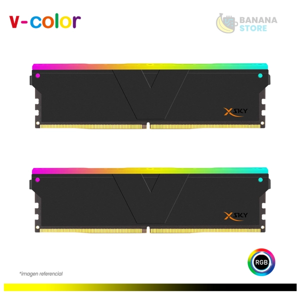 MEMORIA RAM V-COLOR MANTA X SKY 32GB 2X16 6400MHZ DDR5 BLACK CL32 AMD EXPO