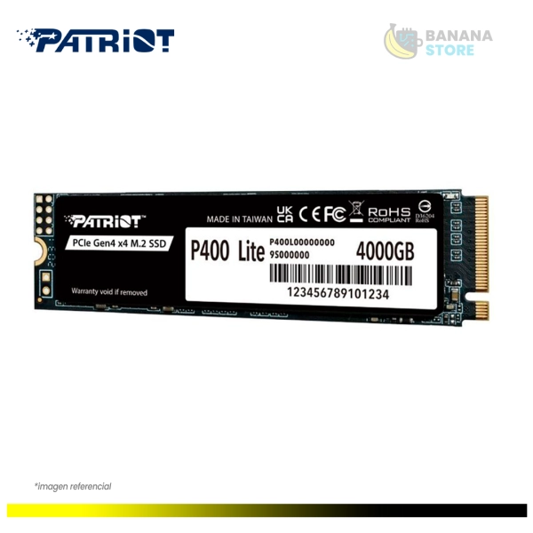 ALMACENAMIENTO PATRIOT P400 LITE 4TB PCIE GEN 4X4 M.2 2280 SSD