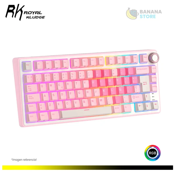 TECLADO MECANICO ROYAL KLUDGE RK R75 CABLEADO PINK MELODY - CREAMY SWITCH