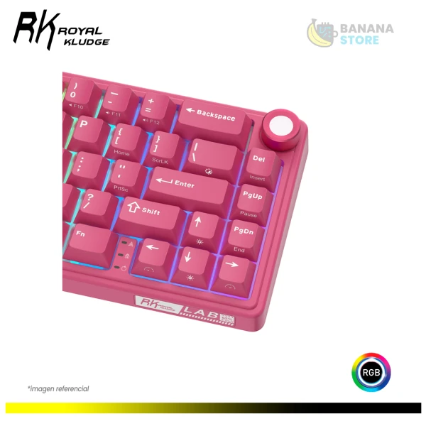 TECLADO MECANICO ROYAL KLUDGE RK R65 CABLEADO BERRY RED - CREAM SWITCH