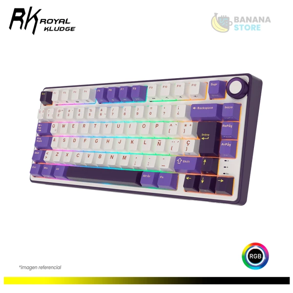 TECLADO MECANICO ROYAL KLUDGE RK R75 CABLEADO BLACKBERRY MOUSSE - K SILVER SWITCH