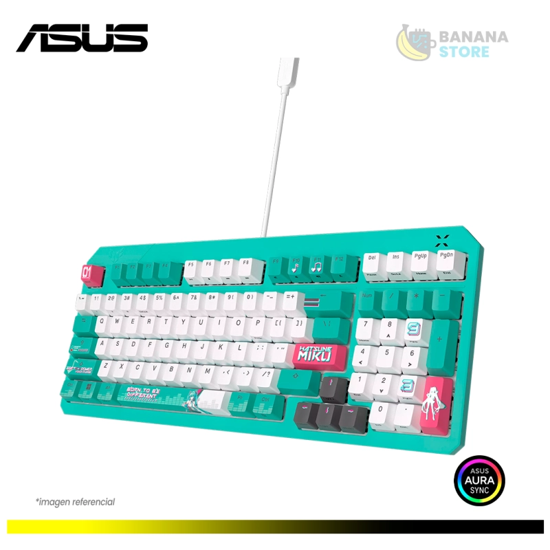TECLADO ASUS TUF GAMING K3 GEN II HATSUNE EDICION MIKU OPTICO-MECANICO AOURA SYNC