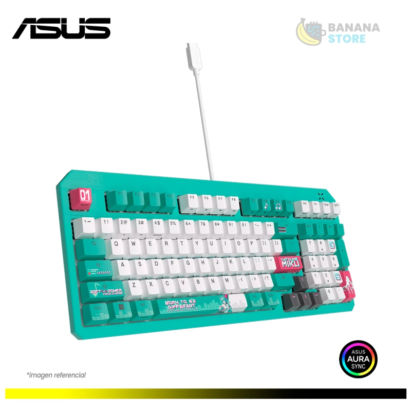TECLADO ASUS TUF GAMING K3 GEN II HATSUNE EDICION MIKU OPTICO-MECANICO AOURA SYNC