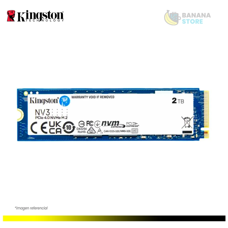 UNIDAD ESTADO SOLIDO KINGSTON 2TB 2000GB NVME M.2 NV3 6000 MB/S PCI 4.0