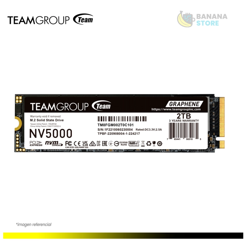 UNIDAD ESTADO SOLIDO TEAM GROUP 2TB 2000GB M.2 NV500 5000 MB/S PCI 4.0