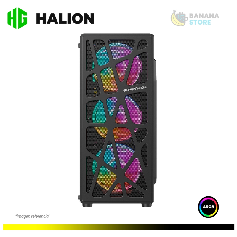 CASE FPMAX CORTEX BLACK MID TOWER ATX 4X FANS RAINBOW S/