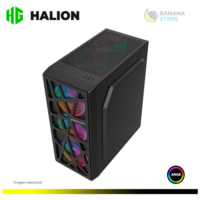 CASE FPMAX CORTEX BLACK MID TOWER ATX 4X FANS RAINBOW S/
