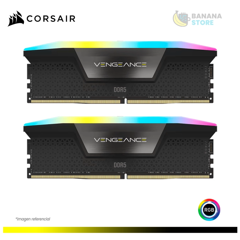 MEMORIA RAM CORSAIR VENGEANCE RGB DDR5 64GB 2X32 5600MHZ CL40 INTEL/AMD