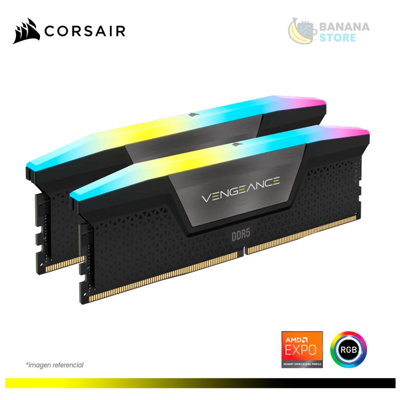 MEMORIA RAM CORSAIR VENGEANCE DDR5 32GB 2X16 6000MHZ RGB CL36 AMD EXPO