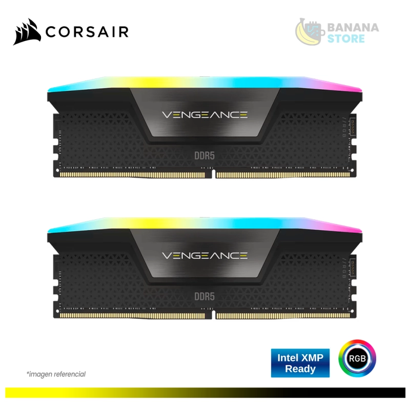 MEMORIA RAM CORSAIR VENGEANCE DDR5 32GB 2X16 6000MHZ RGB CL36 INTEL XMP