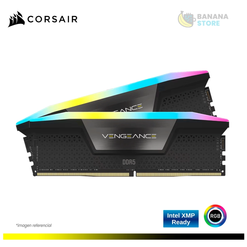 MEMORIA RAM CORSAIR VENGEANCE DDR5 32GB 2X16 6000MHZ RGB CL36 INTEL XMP