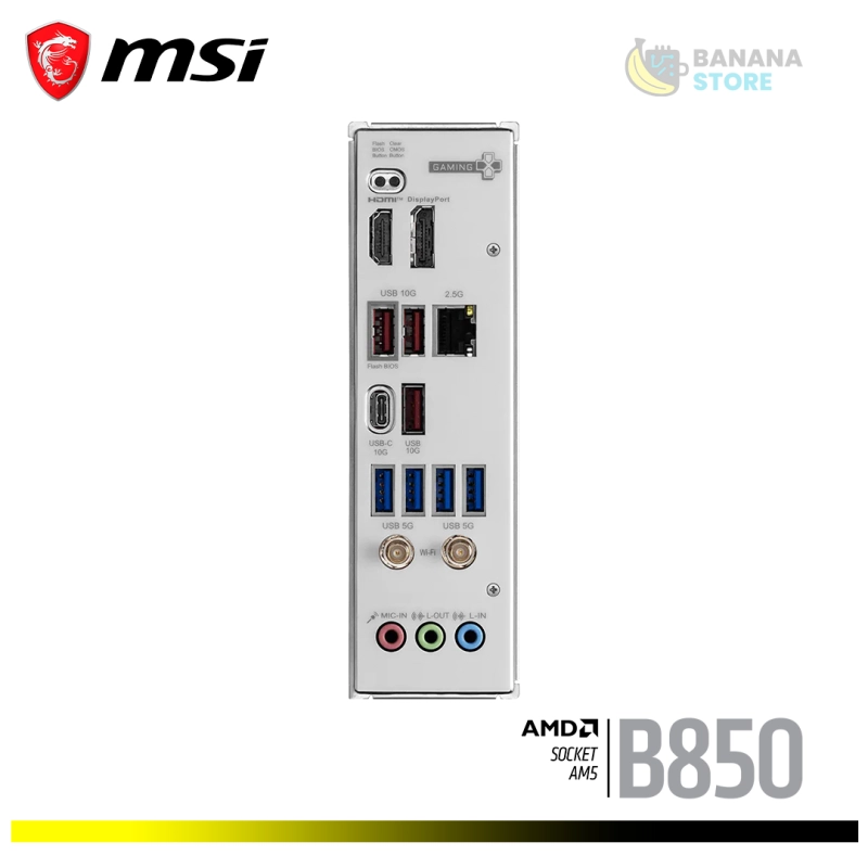 PLACA MADRE B850 MSI GAMING PLUS WIFI6E AM5 WHITE ATX