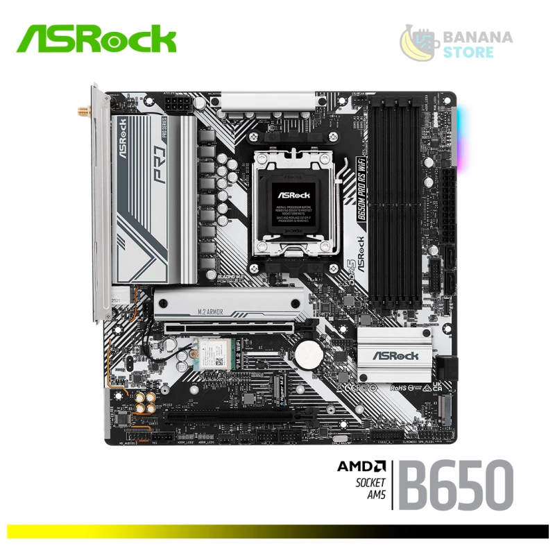 PLACA MADRE B650M ASROCK PRO RS WIFI M-ATX AM5