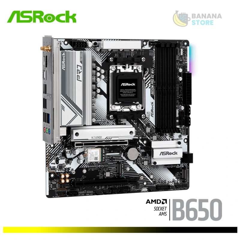 PLACA MADRE B650M ASROCK PRO RS WIFI M-ATX AM5