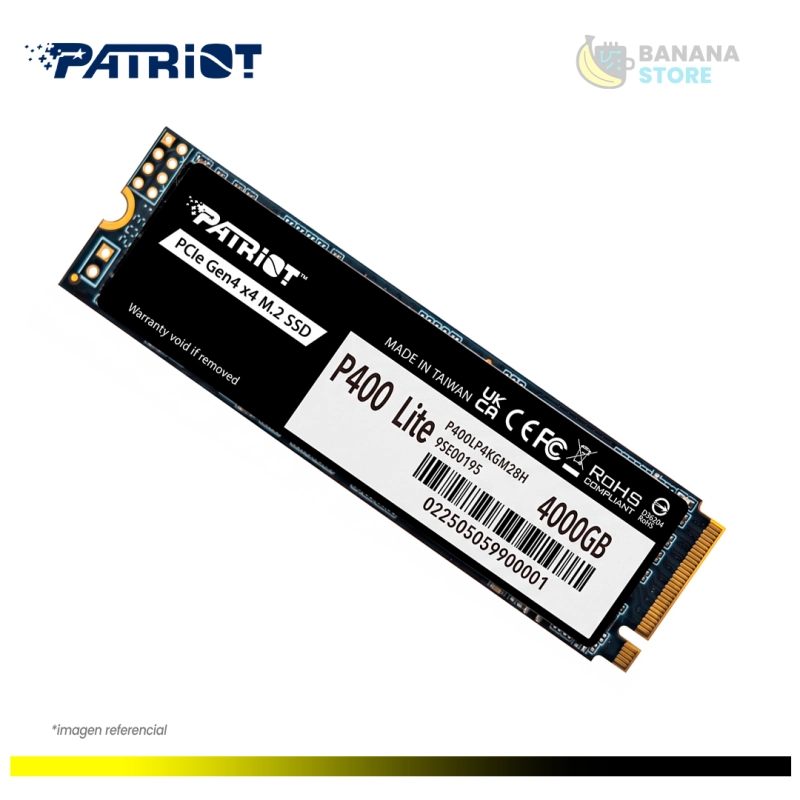 ALMACENAMIENTO PATRIOT P400 LITE 4TB PCIE GEN 4X4 M.2 2280 SSD