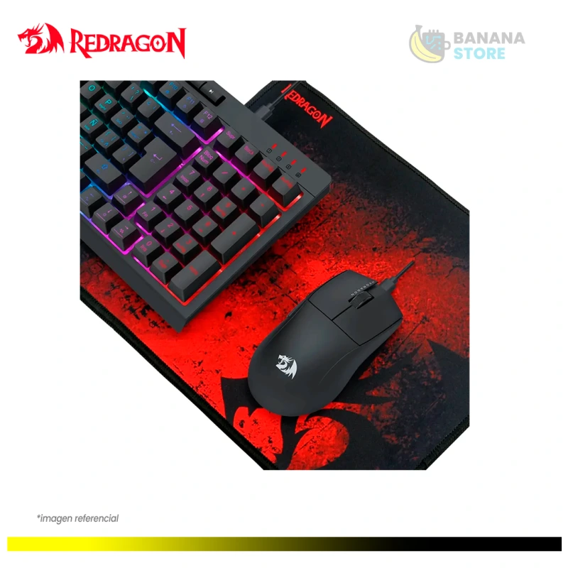 COMBO REDRAGON 4 EN 1 S147-SP TECLADO K515 + MS M724 + HS H211 + PAD P016