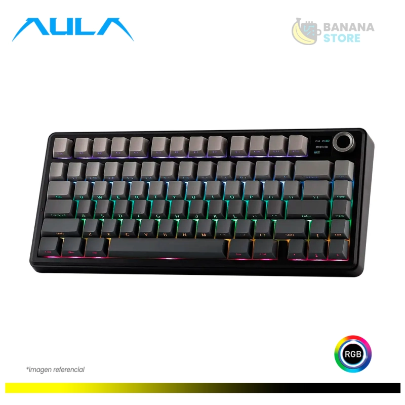 TECLADO MECANICO AULA F75MAX INALAMBRICO TRIMODO ESPAÑOL BLACK DEGRADED - REAPER SWITCH