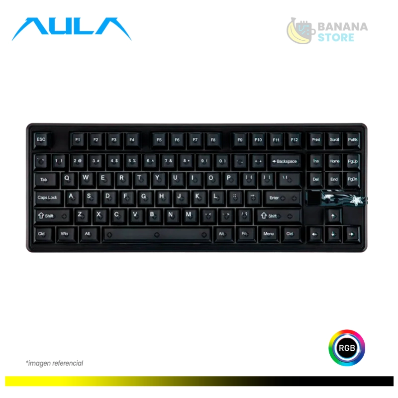 TECLADO MECANICO AULA F87 PRO V2 INALAMBRICO TRIMODO INGLES BLACK FROSTED TRANSPARENT - X3 SWITCH
