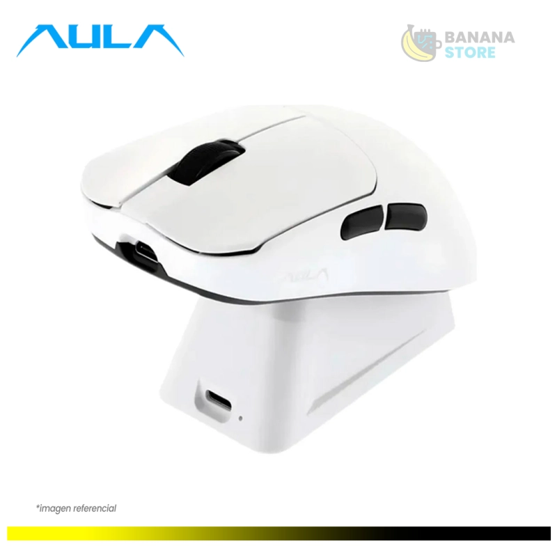 MOUSE INALAMBRICO AULA SC380 PRO TRIMODO  WHITE 1KHZ 12K DPI