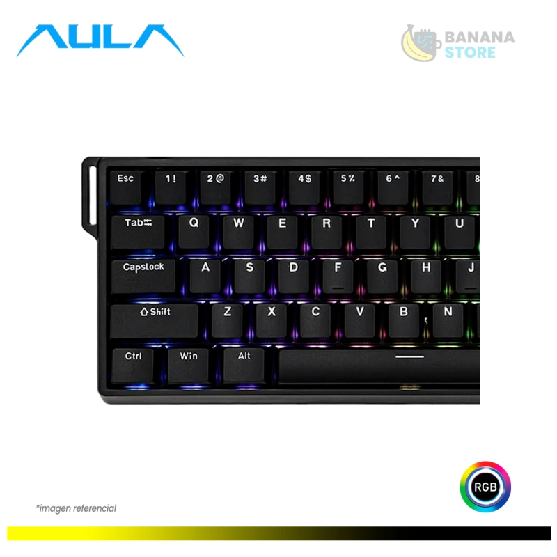 TECLADO AULA WIN60HE CABLEADO BLACK - GRAY WOOD MAGNETIC SWITCH