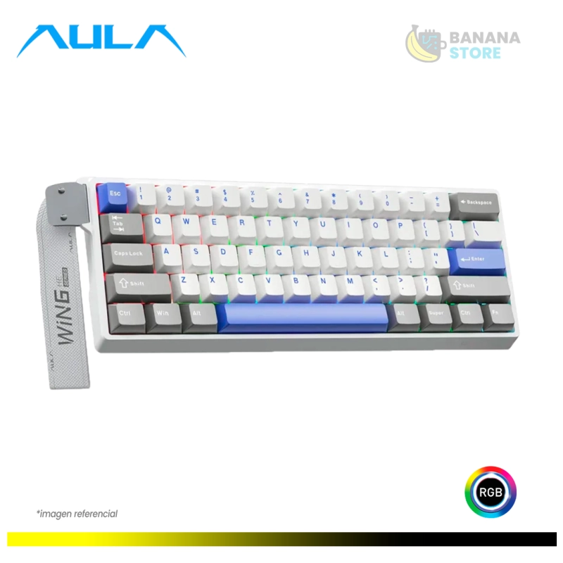 TECLADO AULA WIN60HE MAX CABLEADO GREY/WHITE/BLUE - WING CHUN MAGNETIC SWITCH