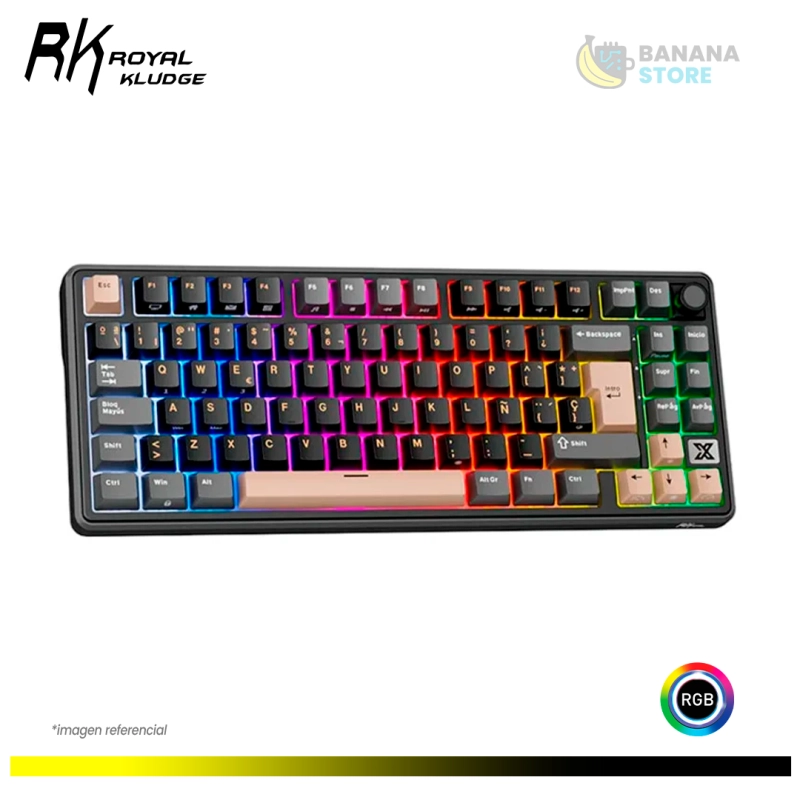 TECLADO MECANICO ROYAL KLUDGE RK X87 INALAMBRICO TRIMODO PHANTOM - CREAMY SWITCH